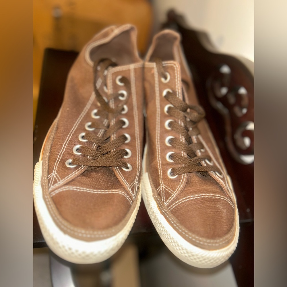 Brown Canvas Men's Sneakers